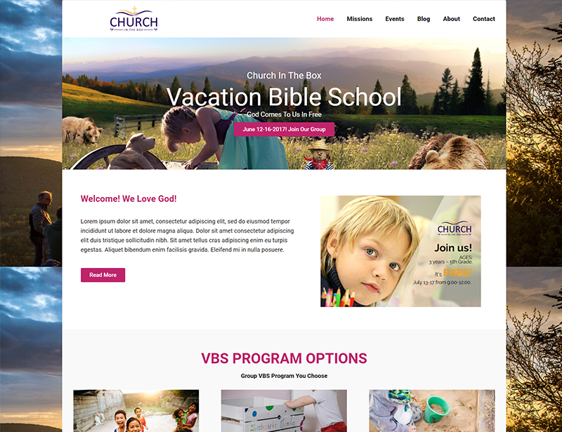 Vocation Bible School Church Template